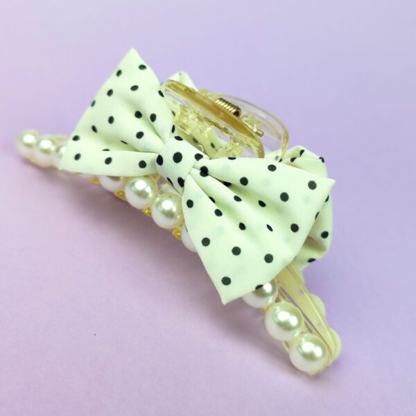 Ivory bow knot hair claw clip