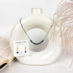 Azure crystal beaded necklace