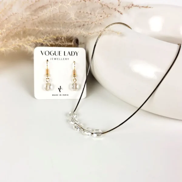 Blush crystal beaded necklace