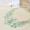 Aqua marine layered necklace