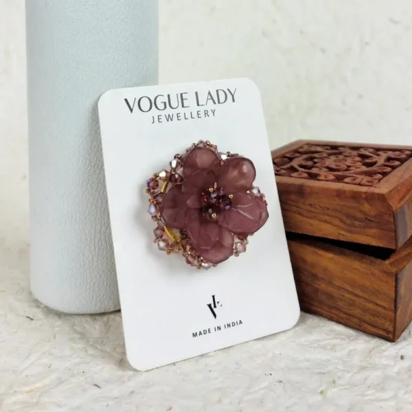 Lilac love floral finger ring