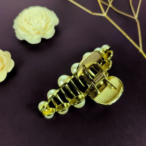 Vintage pearl metal hair claw