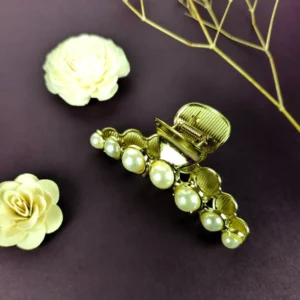 Vintage pearl metal hair claw