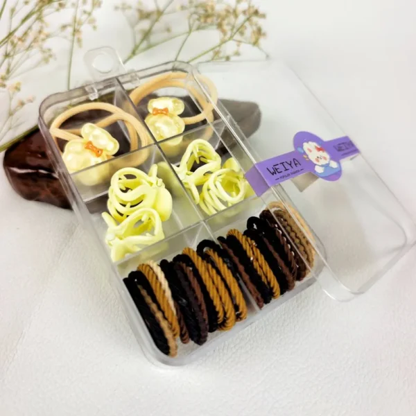 Teddy twist hair tie and clip set