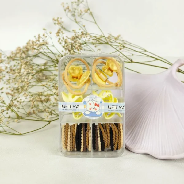 Teddy twist hair tie and clip set