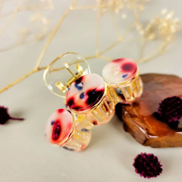 Blush Marble korean hair claw