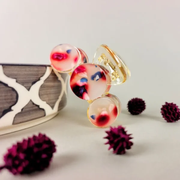 Blush Marble korean hair claw