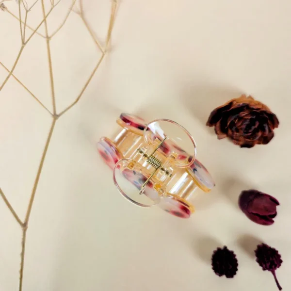 Blush Marble korean hair claw