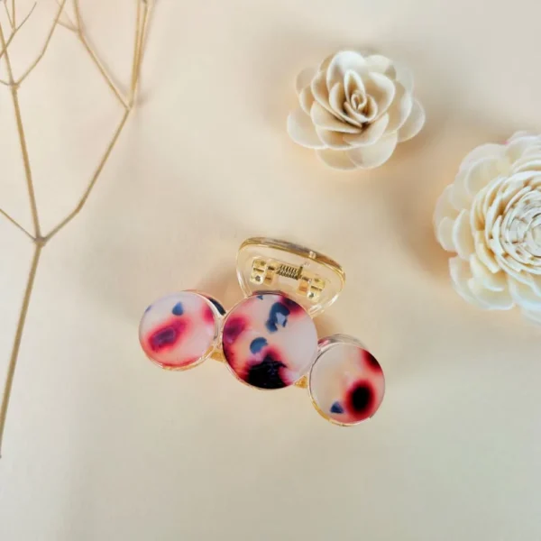 Blush Marble korean hair claw