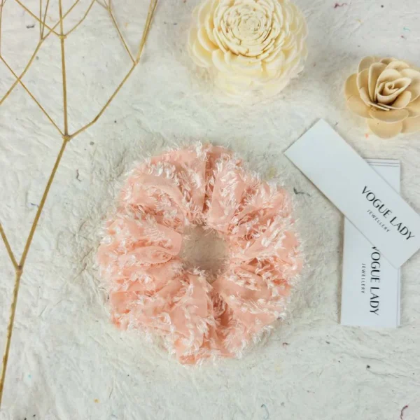 Peach Puff handmade scrunchies