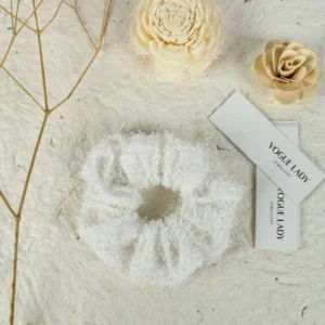 Silver Satin handmade scrunchies